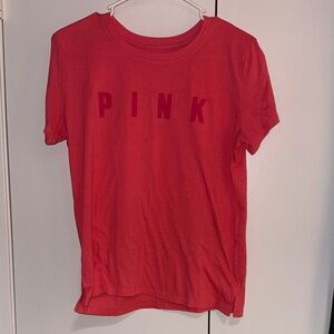 PINK Victoria's Secret Womens T-Shirt - Bold Coral